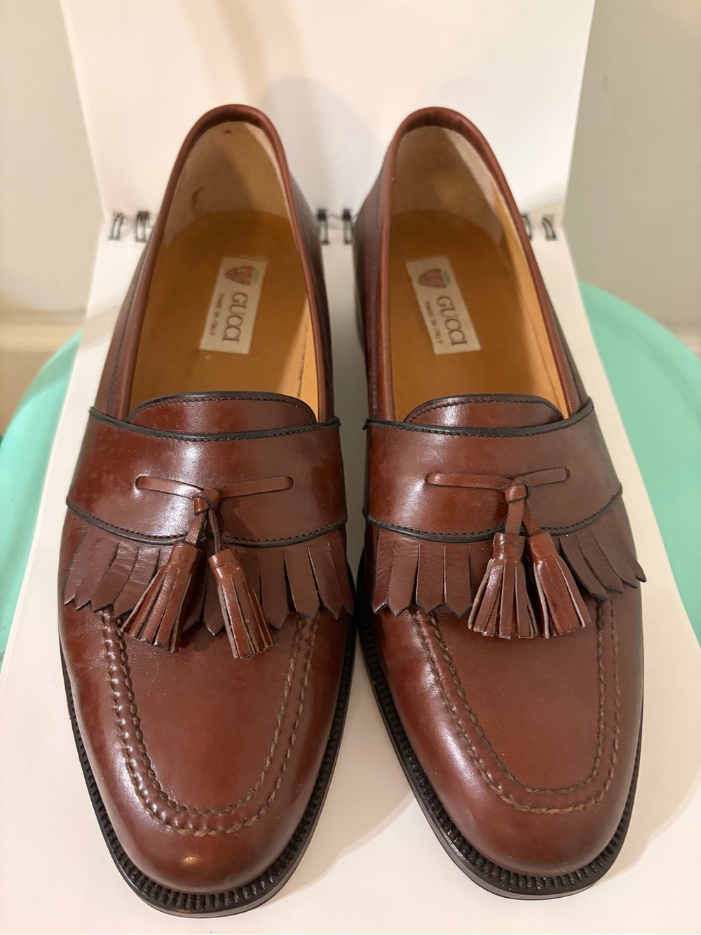 Vintage Gucci Men’s Brown Leather Tassel Loafers Size 40.5